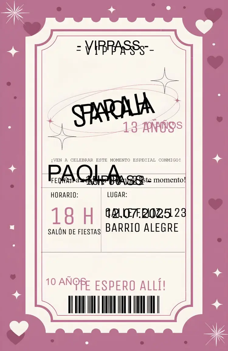 Invitación Entrada Lilas – tema Más buscados moderno, estético, púrpura, lila, festivo