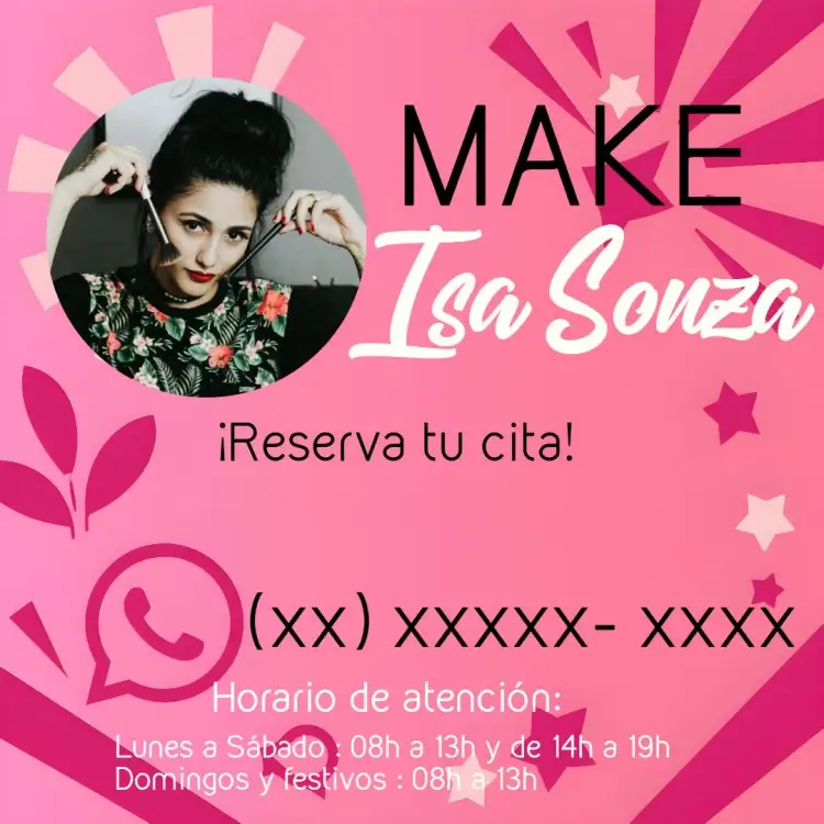 Invitación Arte Para Maquiadora Con Foto Rosa – tema Más buscados rosa, blanco, moderno, elegante, minimalista