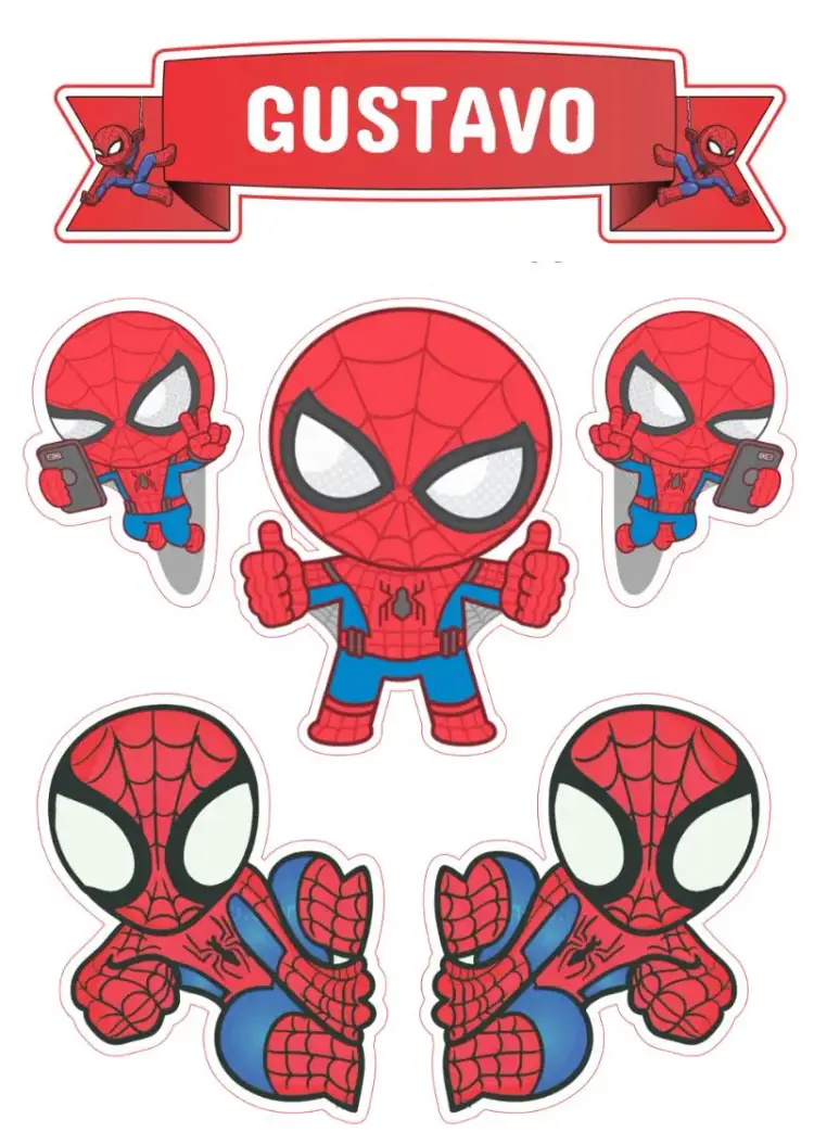 Invitación Topo De Tarta Hombre Araña Colorido – tema Topper de torta colorido, superhéroes, infantil, divertido, vibrante
