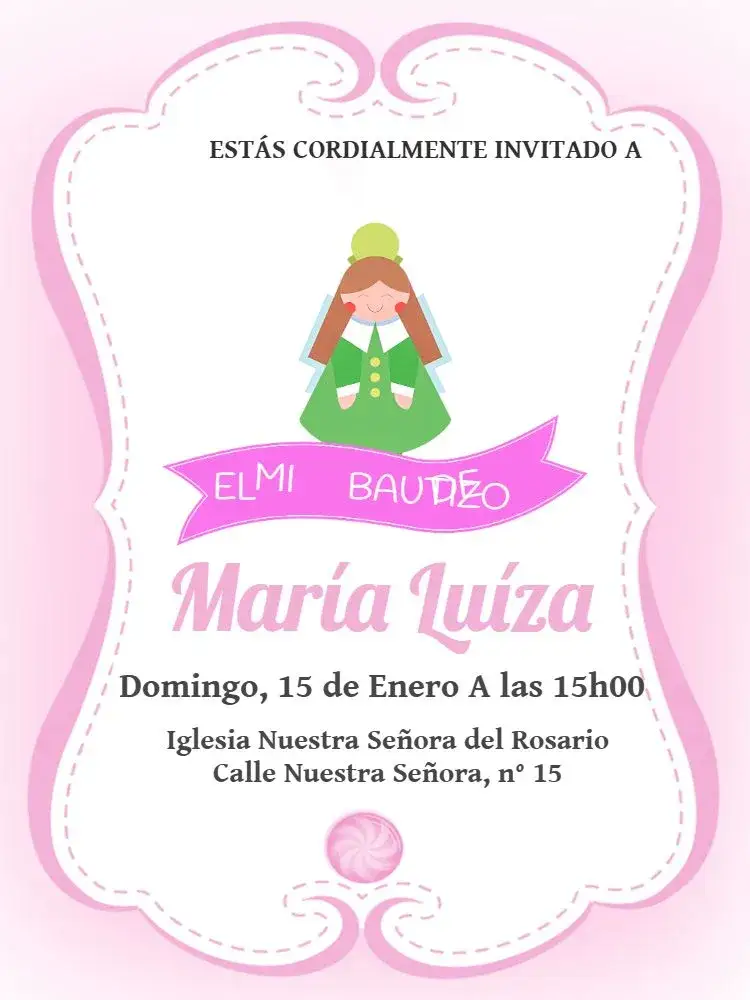 Invitación Tema de Bautizo – tema Bautismo rosa, blanco, gris, angelitos, minimalista, elegante