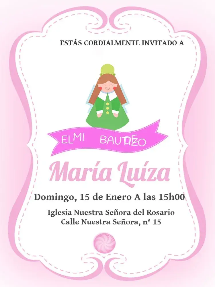 Invitación Tema de Bautizo