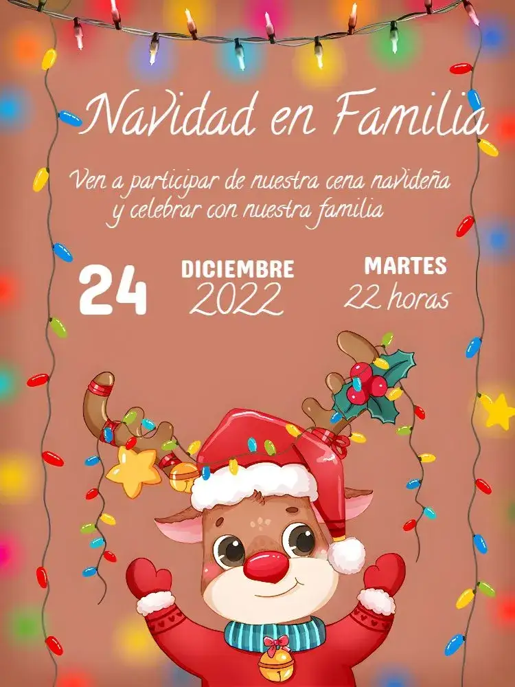 Invitación Para Cena De Navidad Roja – tema Cumpleaños Infantil rojo, festivo, alegre, navideño, colorido, temático