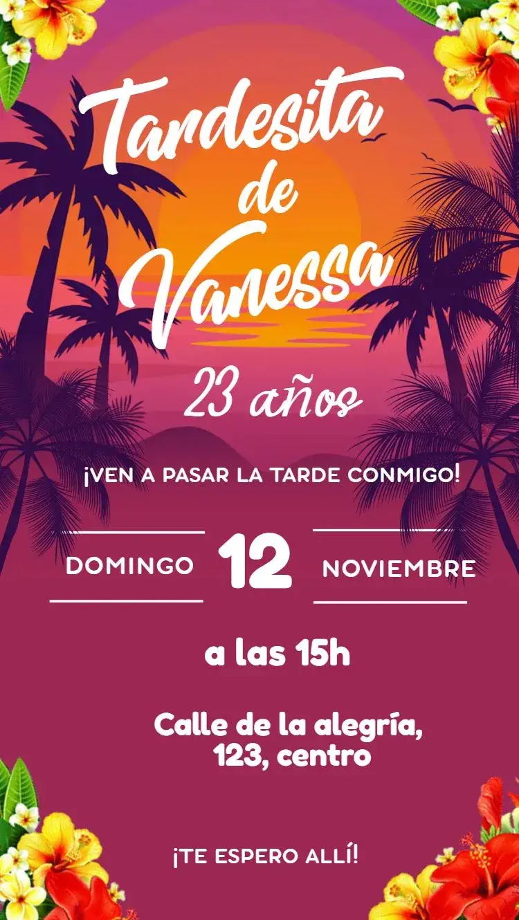 Invitación Tardecita con Flores