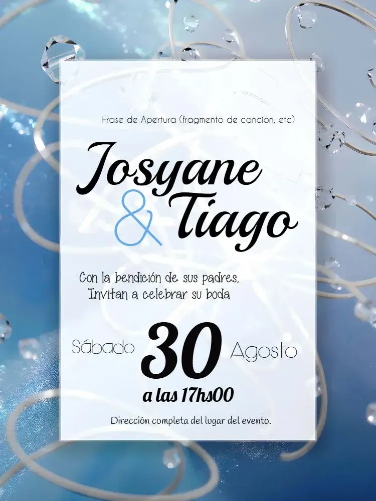 Invitación Boda Moderna Cristal