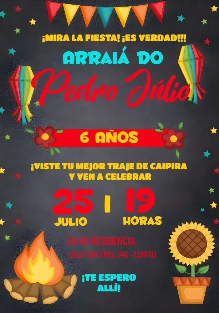 Invitación Fiesta Junina Arraiá Festajunina