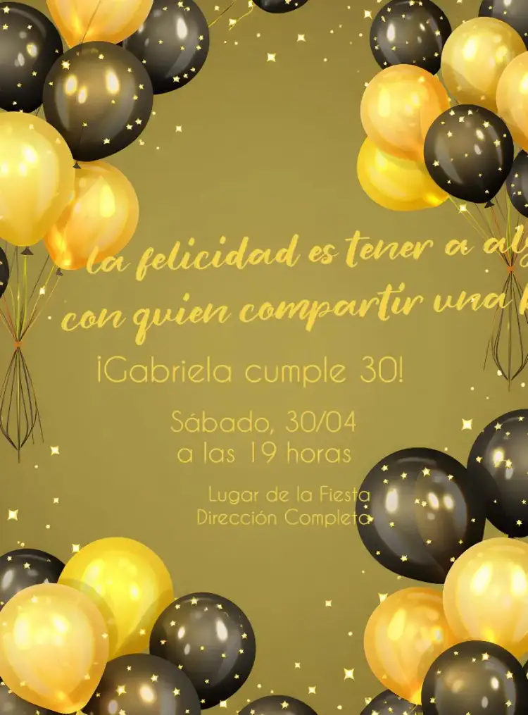 Invitación Minimalista Dorado Frase – tema Cumpleaños minimalista, dorado, moderno, elegante, contemporáneo