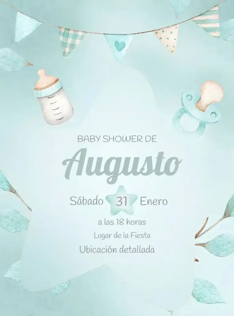 Baby Shower Estrella Acuarela Pañales
