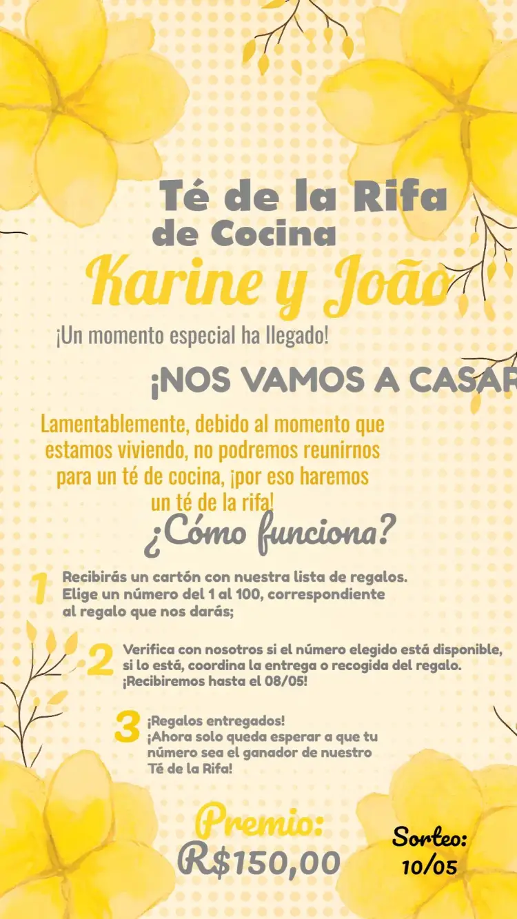 Invitación Té de Olla Floral Negro editable y personalizable