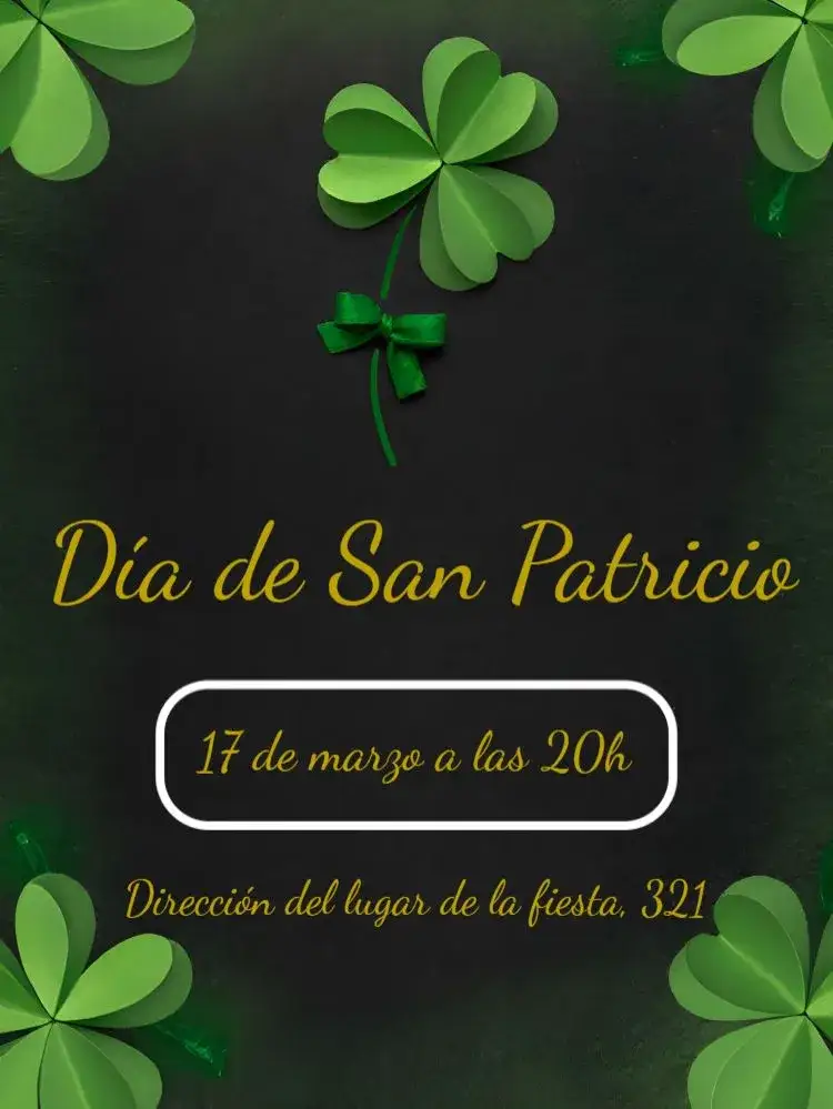 Invitación Día De San Patricio Celebración – tema Fechas Conmemorativas verde, irlandés, festivo, vintage, moderno, colorido