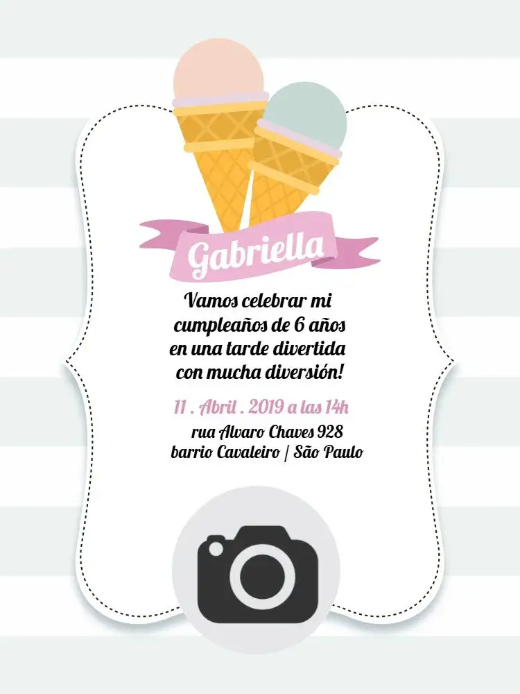 Invitación Helado Femenino
