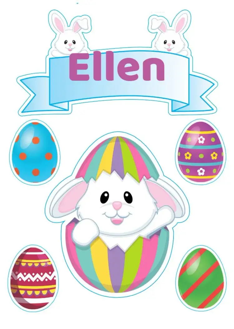 Invitación Topo De Pastel Pascua – tema Topper de torta colorido, festivo, alegre, temático, divertido