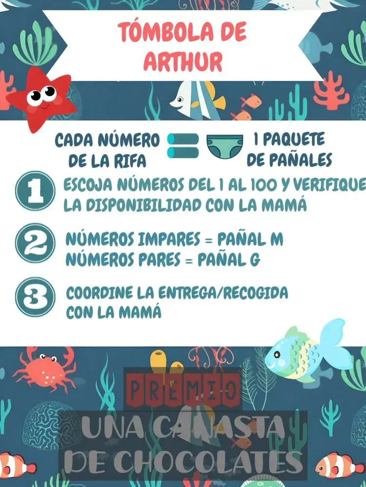 Invitación Té Rifa Fondo Del Mar