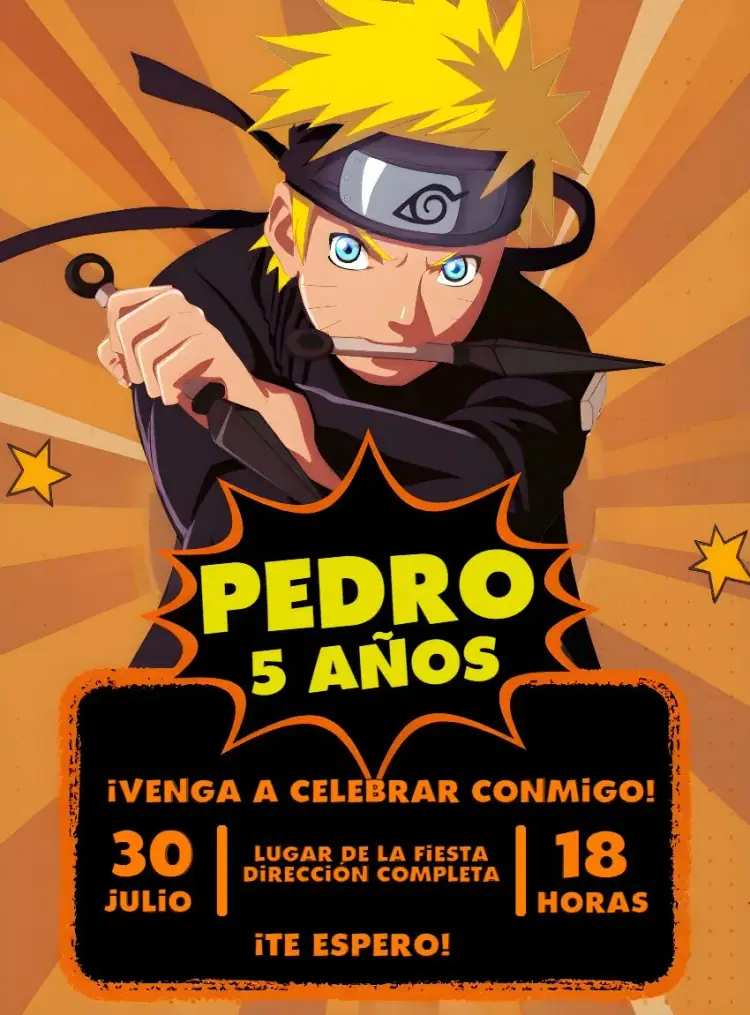 Invitación Naruto Negro