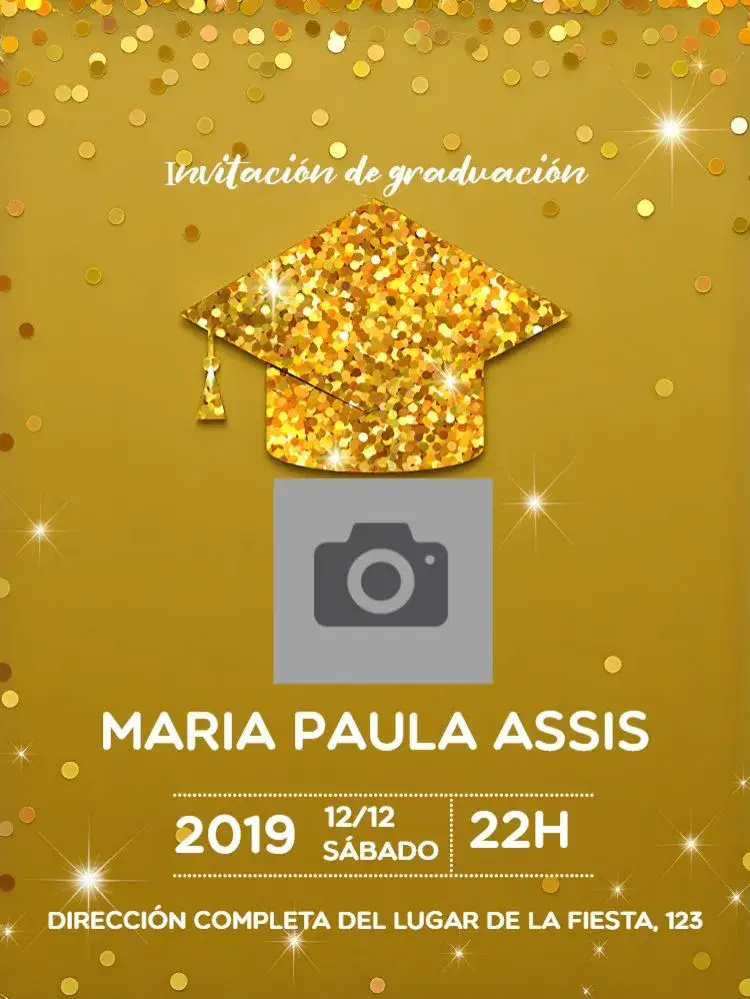 Invitación Graduación con Foto Brillo
