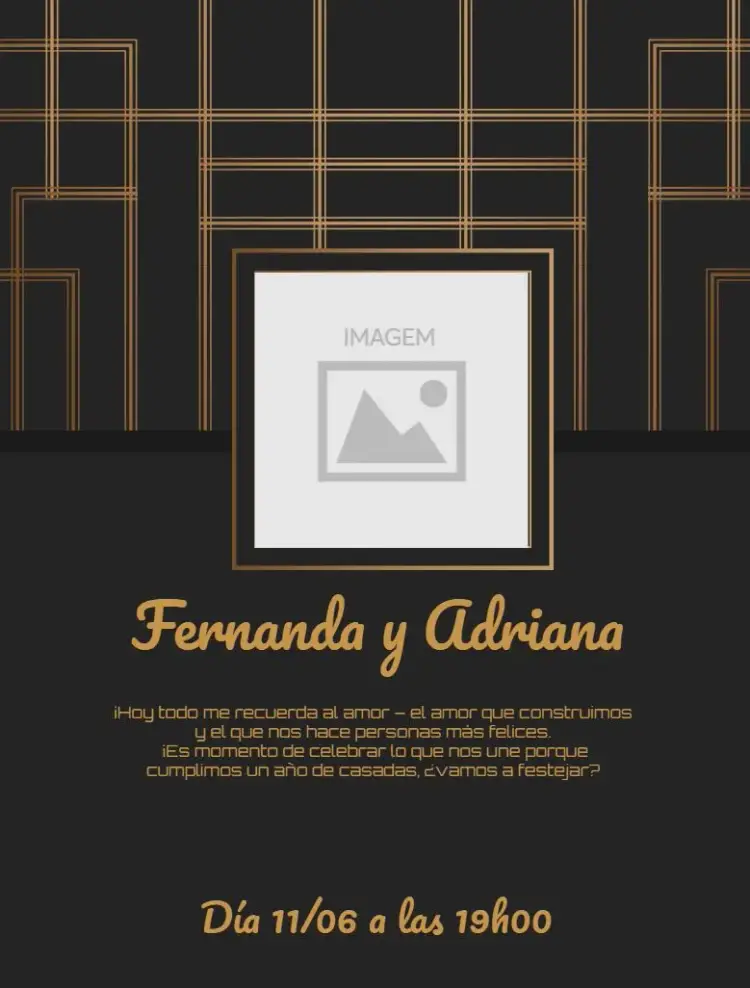 Invitación Bodas De Papel Negro
