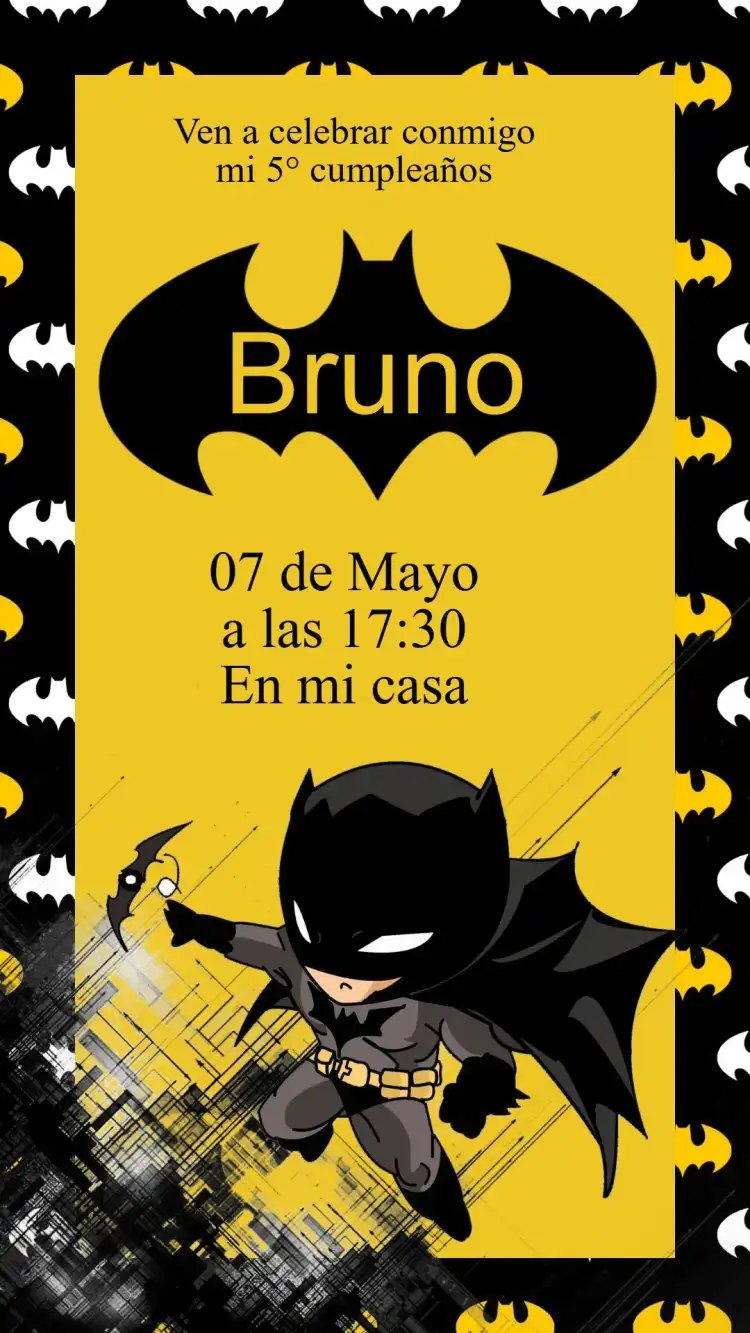 Invitación Cumpleaños Batman