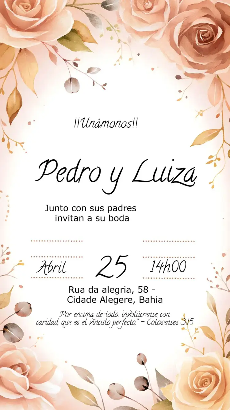 Invitación Boda Floral Acuarela Flores