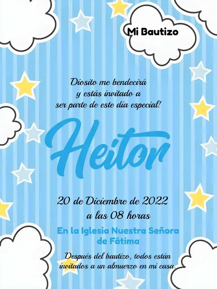 Invitación Bautizo Angelito Madrina