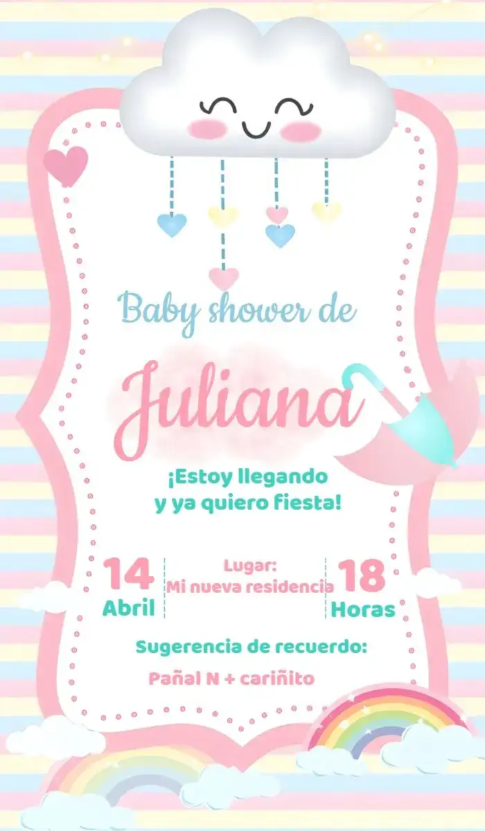 Baby Shower - Diapers Rain Love Pink Bow
