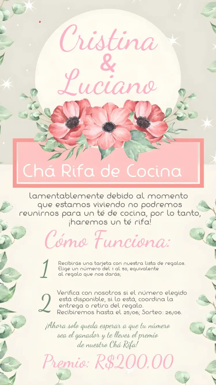 Invitación Recordatorio De Sorteo de Té de Cocina Olla
