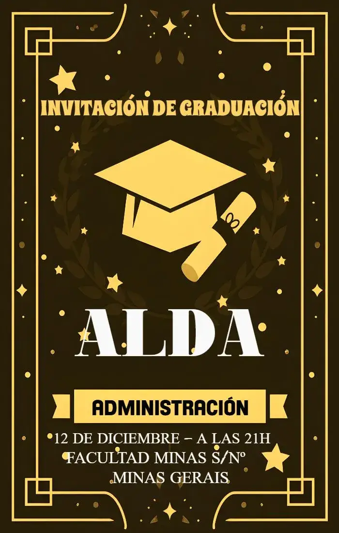 Invitación Graduación Arabescos Graduando