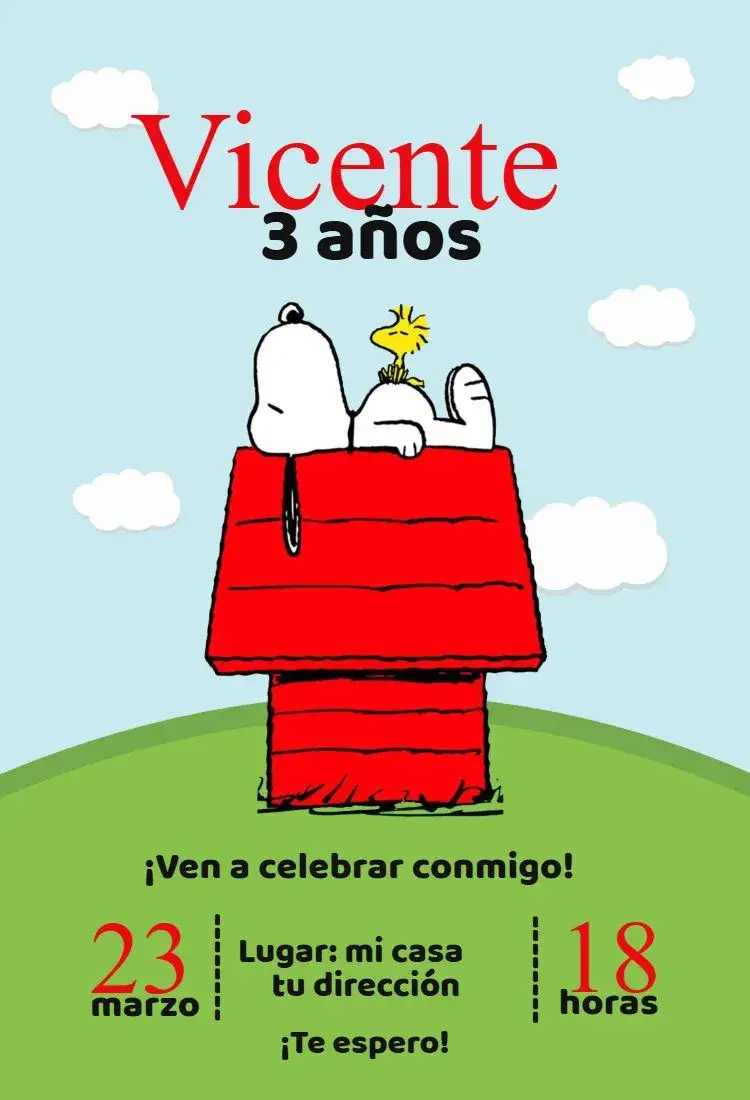 Invitación Snoopy 1