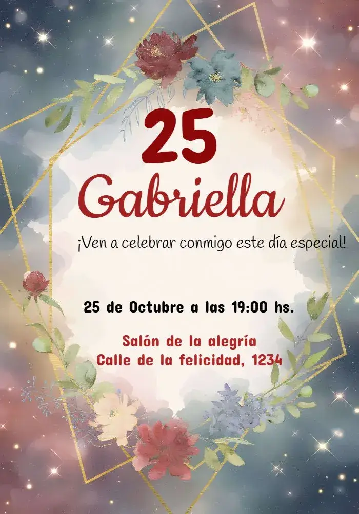 Invitación Floral Marsala