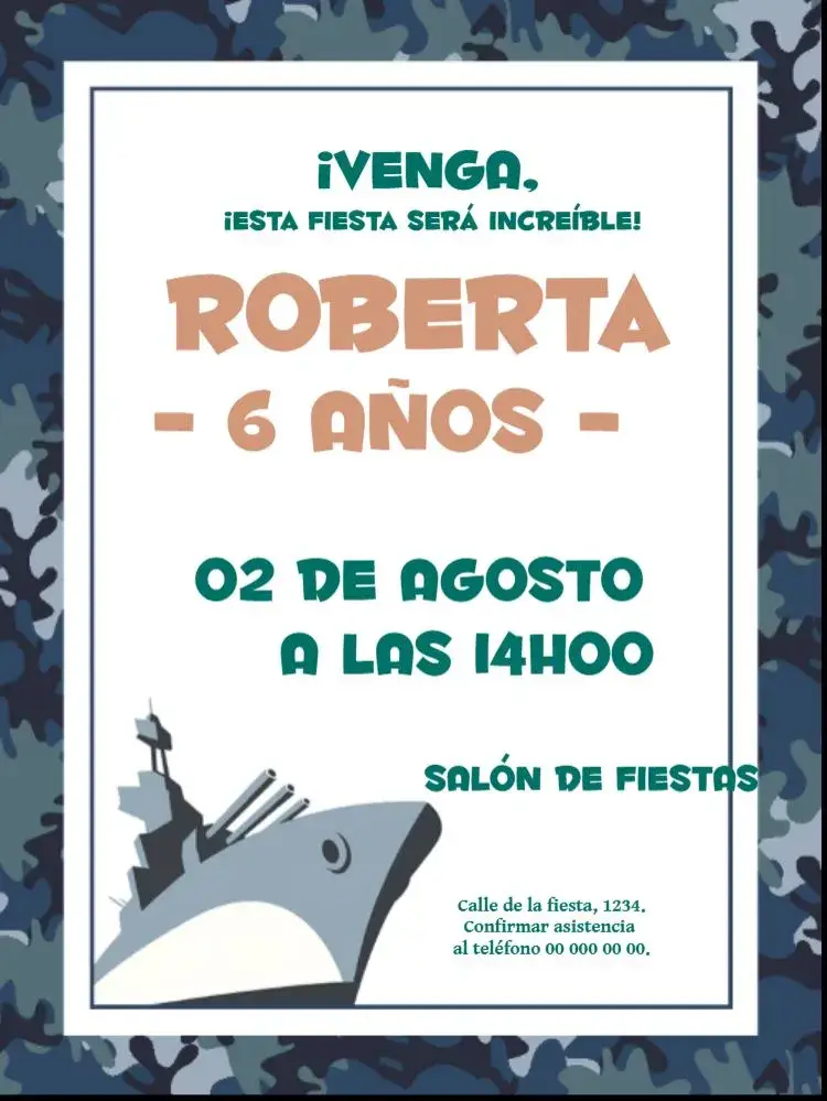 Invitación Barco De Guerra Online
