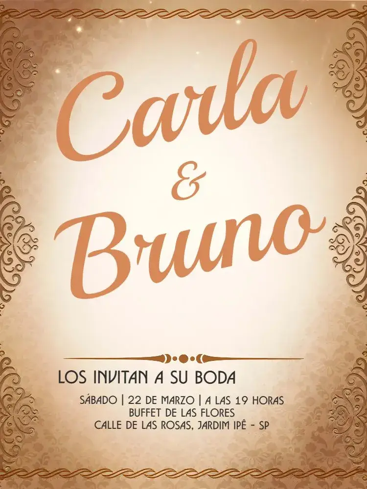 Invitación Boda Arabesca Provenzal