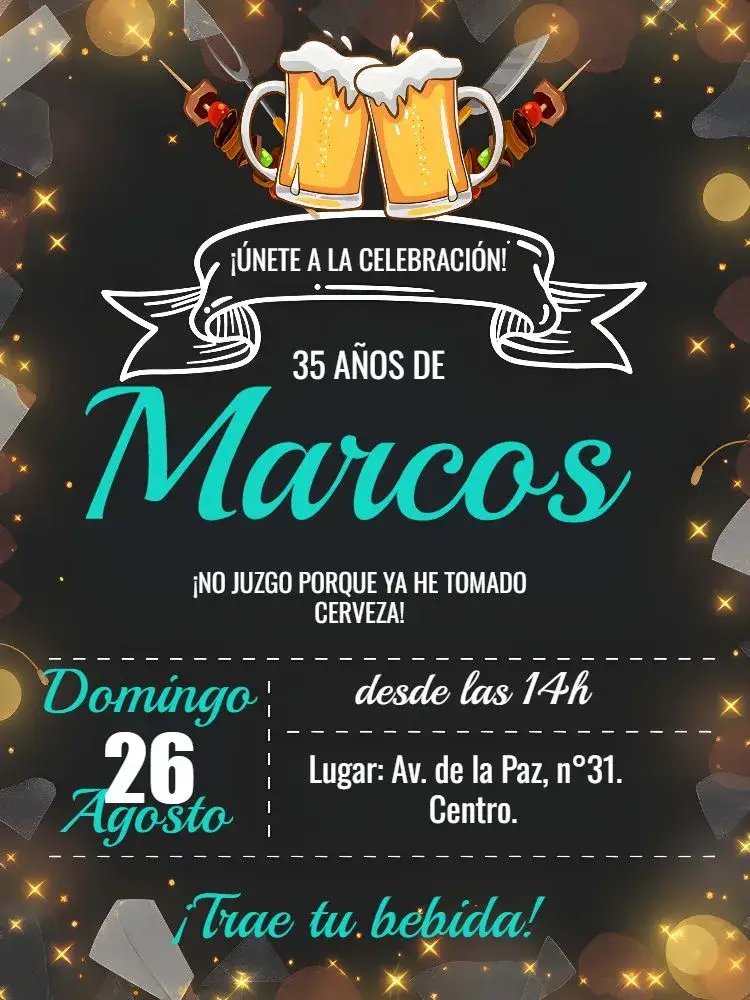 Invitación Barbacoa Pizarra Domingo