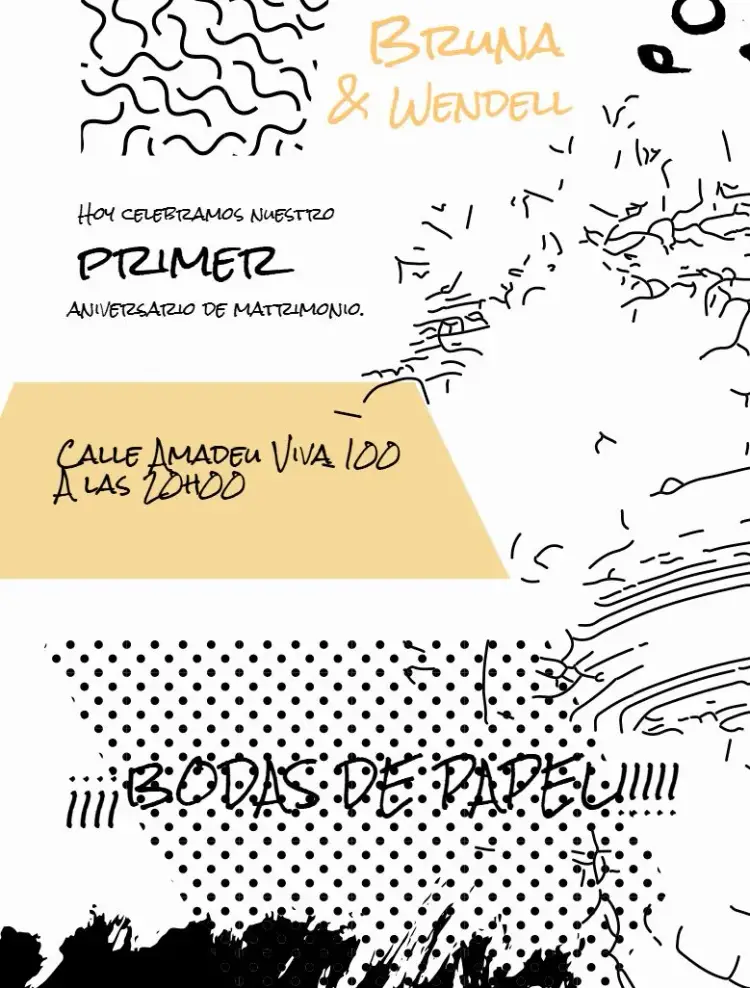 Invitación Bodas De Papel Rabiscado Whatsapp