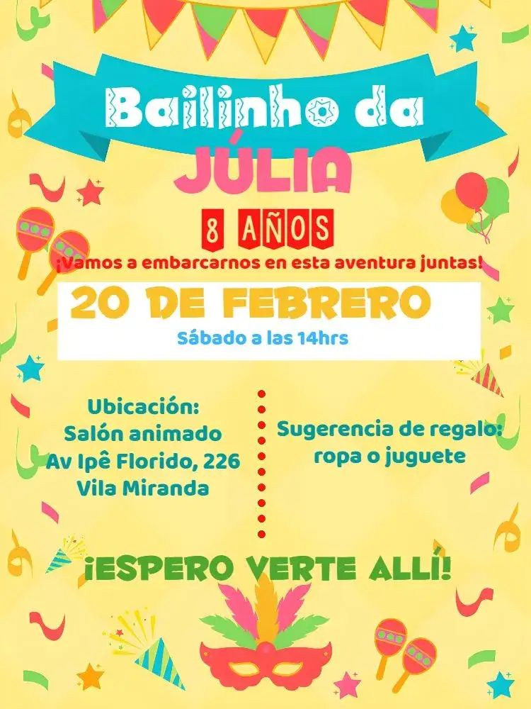 Invitación Baile De Carnaval Morado – tema Fechas Conmemorativas carnaval, colorido, festivo, jovial, brincalhón