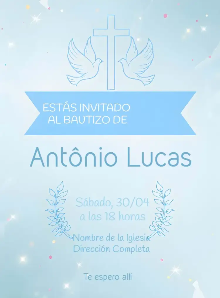 Invitación Batizado Flores