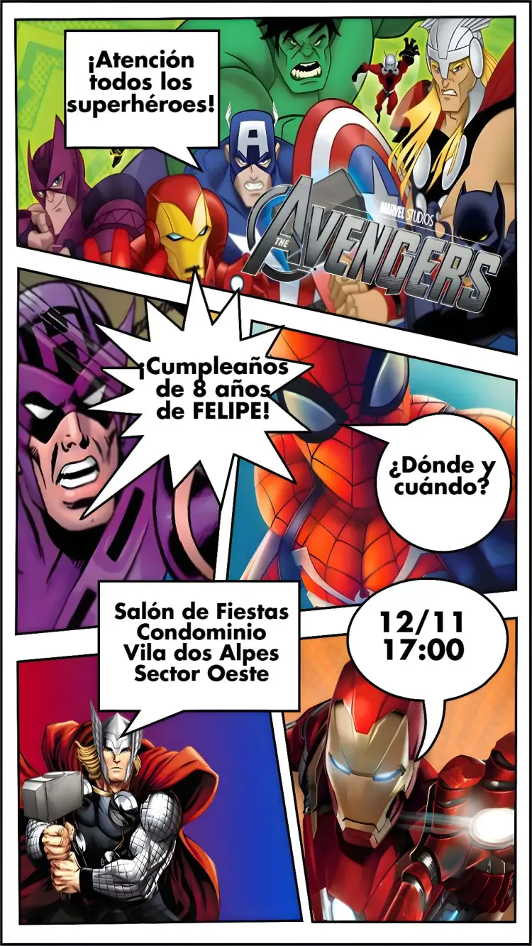 Invitación Los Vengadores