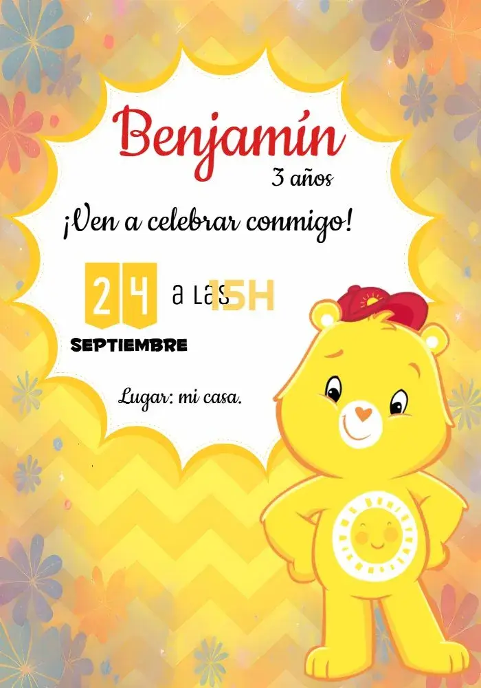 Invitación Osos Cariñosos Solzinho Bebé