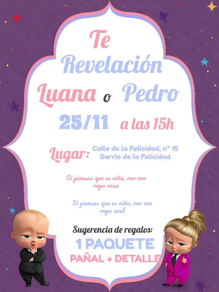 Invitación Baby Boss White Powerful Gender Reveal