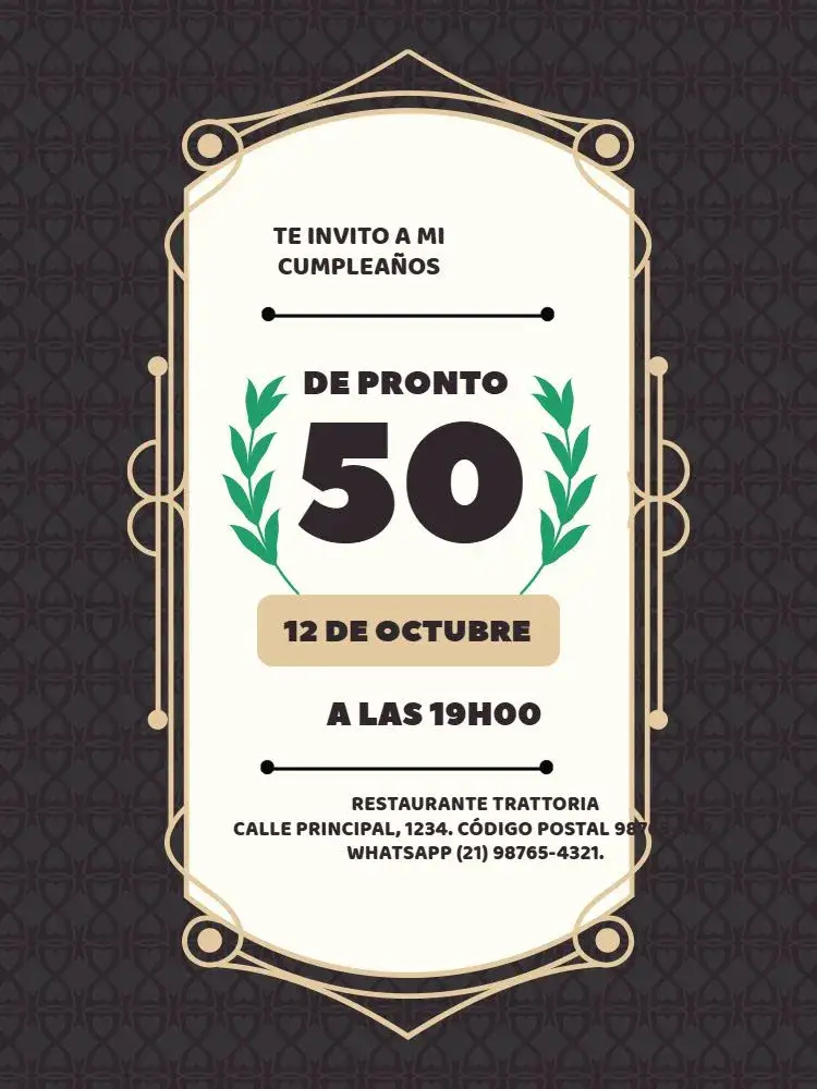 Invitación Repente 50 Masculino