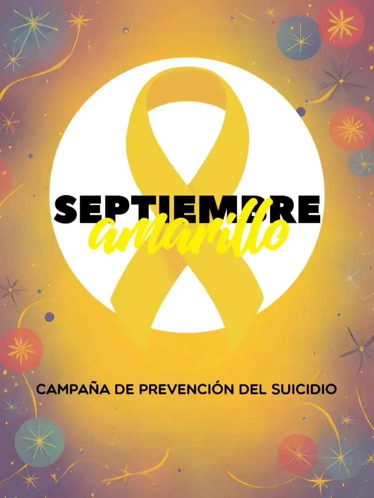Invitación Publicación para la Campaña Septiembre Amarillo Combate – tema Más buscados amarillo, minimalista, moderno, gráficos sutiles, blanco y negro, inspirador