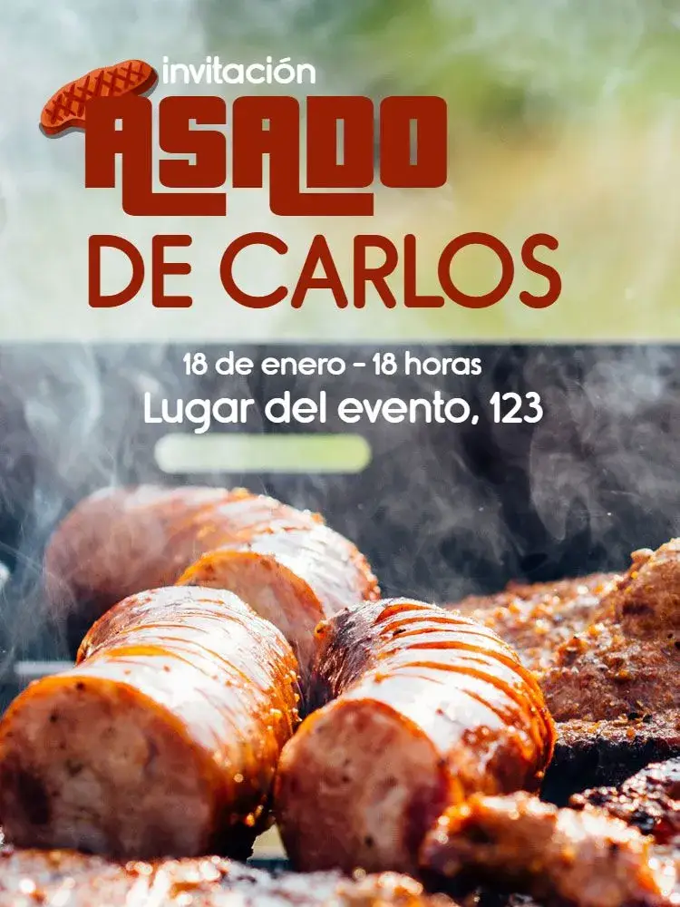 Invitación Barbacoa Cena editable y personalizable