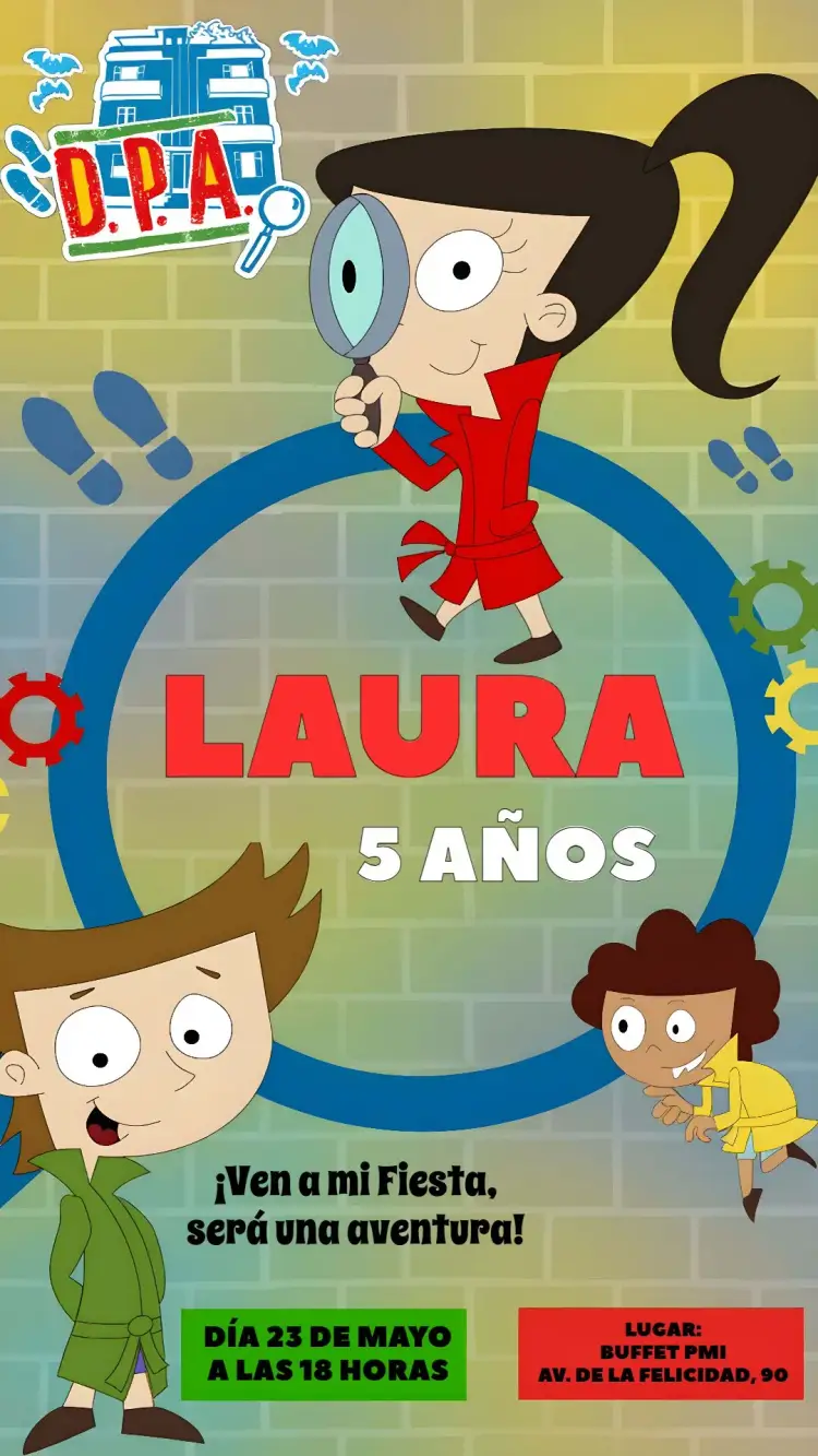 Invitación Detectives Del Edificio Azul Dpa Infantil