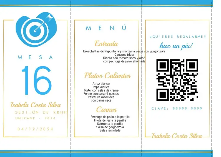 Invitación Menú Triángulo Graduación Marketing Triángulo editable y personalizable