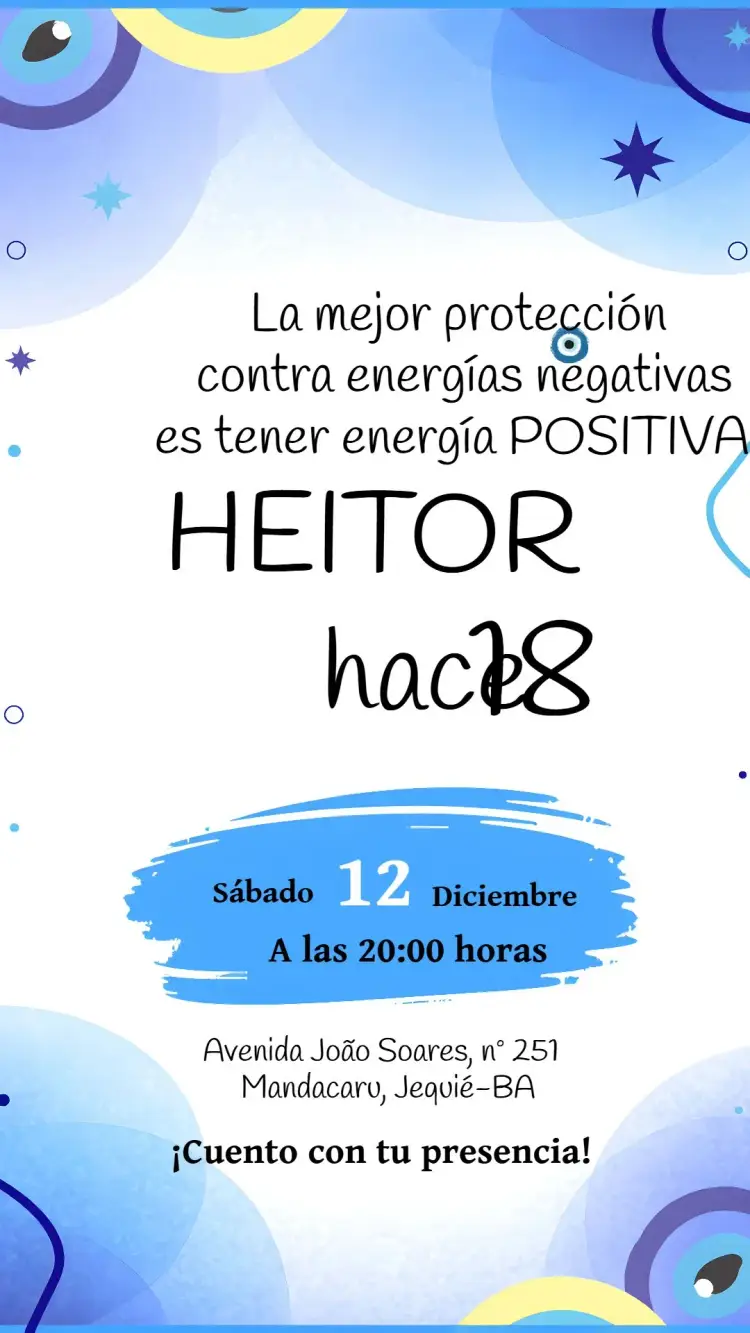 Invitación Ojo Griego Adulto editable y personalizable