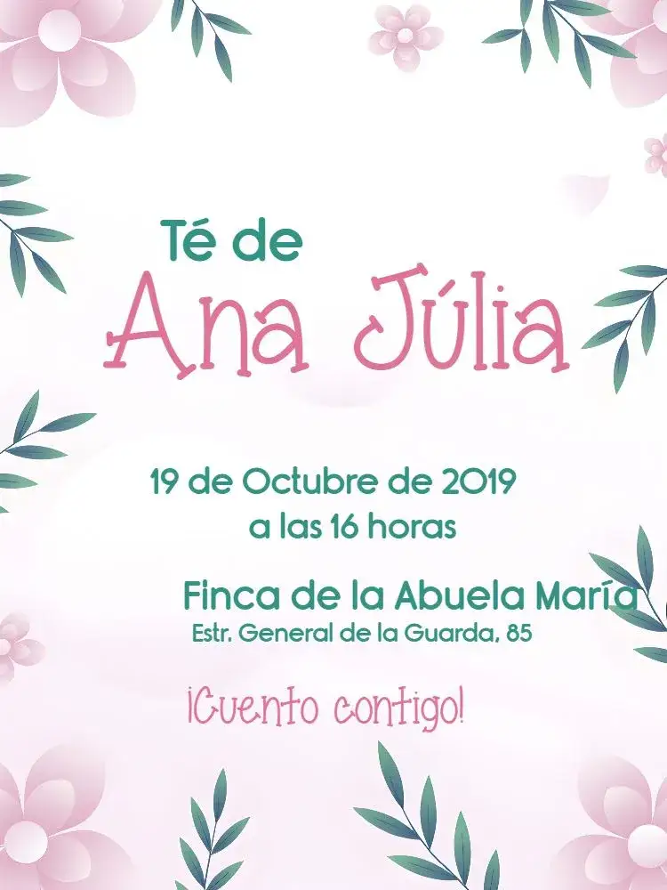 Invitación Despedida de soltera de la novia – tema Despedida de Soltera floral, romántico, vintage, moderno, elegante, delicado