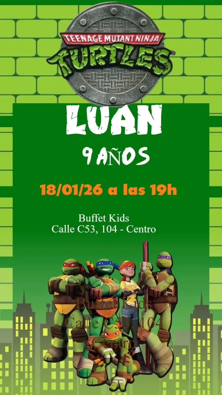 Invitación Tortugas Ninja
