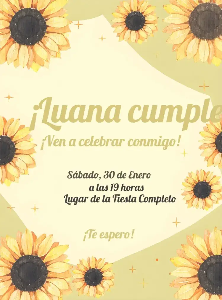 Invitación Flor de Girasol