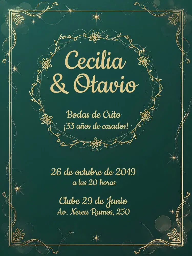 Invitación Bodas De Crizo Casado editable y personalizable