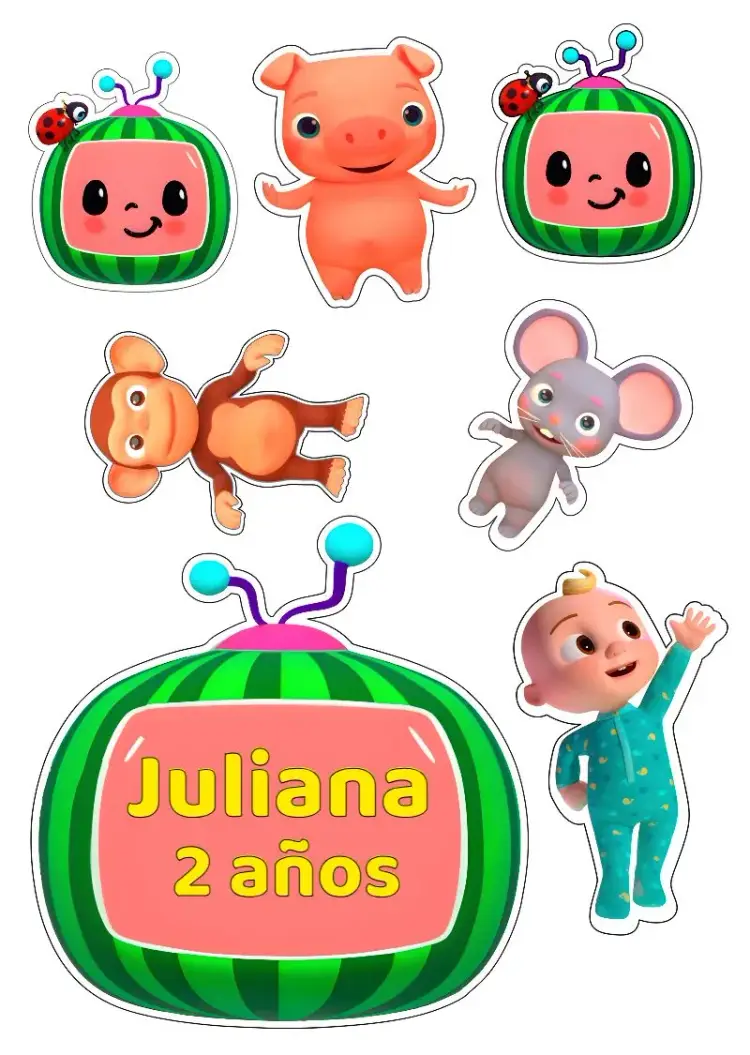 Invitación Topo De Pastel Cocomelon Infantil