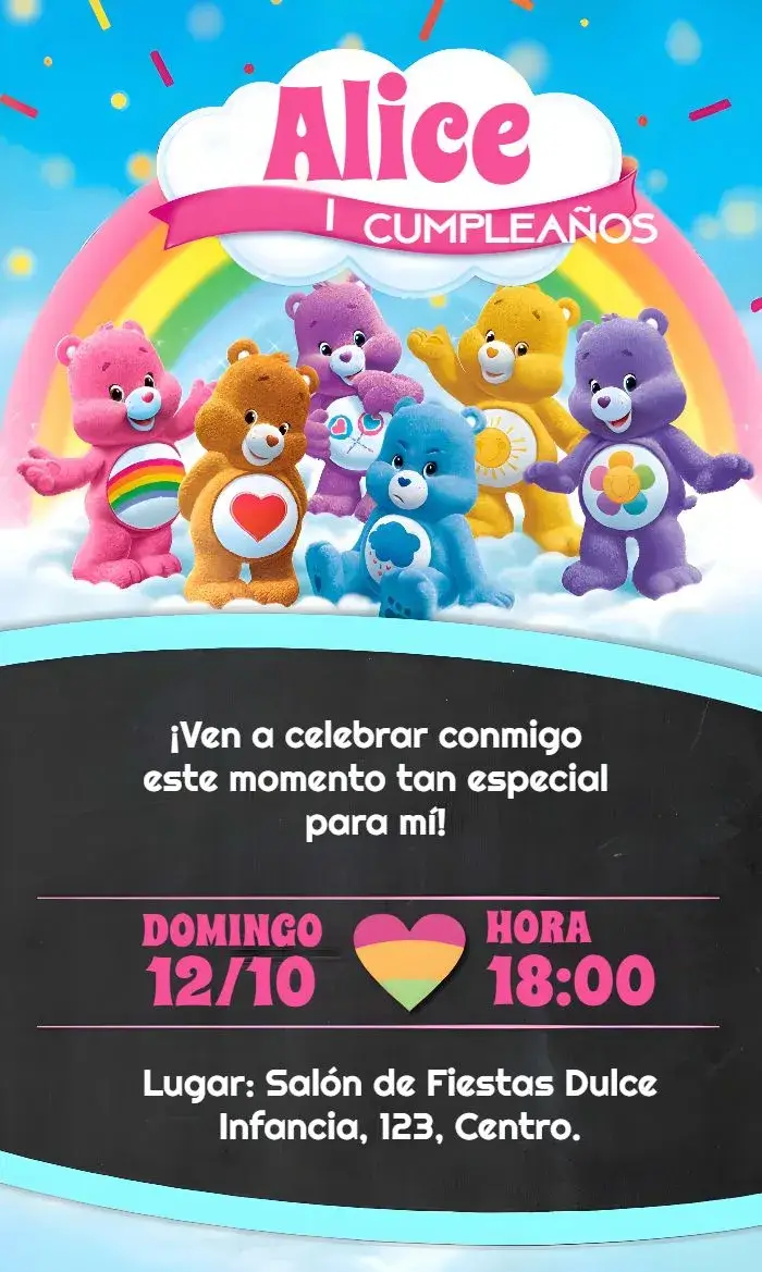 Invitación Os Ositos Cariñosos Enfadadito