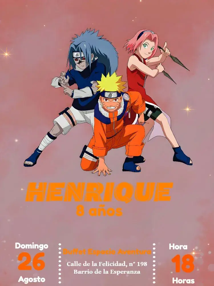 Invitación Naruto Negro