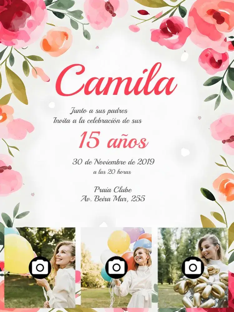 Invitación 15 Años Floral Debutante